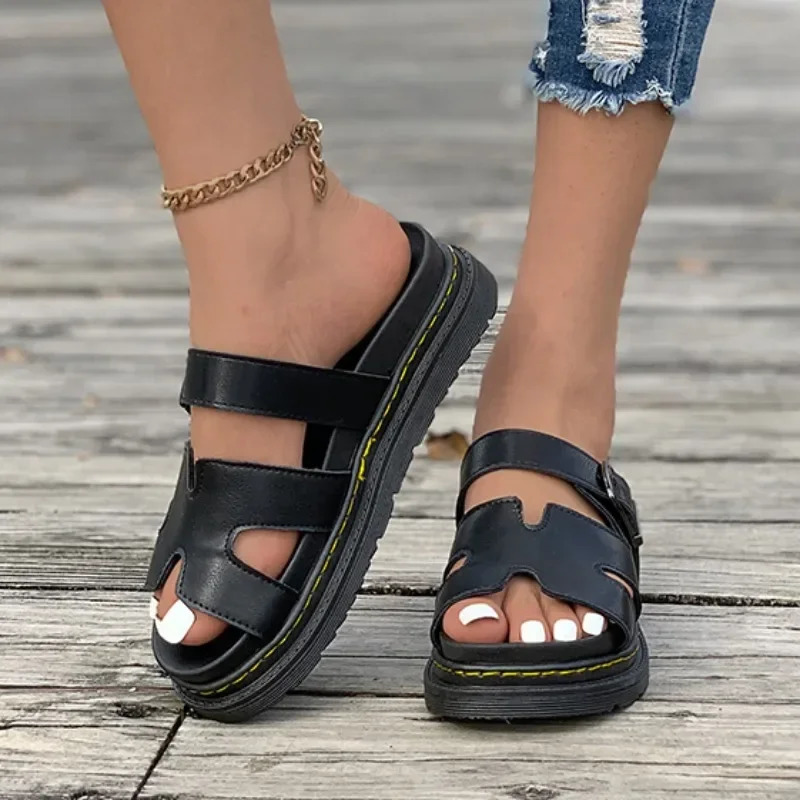 Roman Slippers Womens Platform Shoes Summer Open Toe Beach Flip Slippers 2024 Fashion Bouncing Sandals Walking Womens Slide 240712