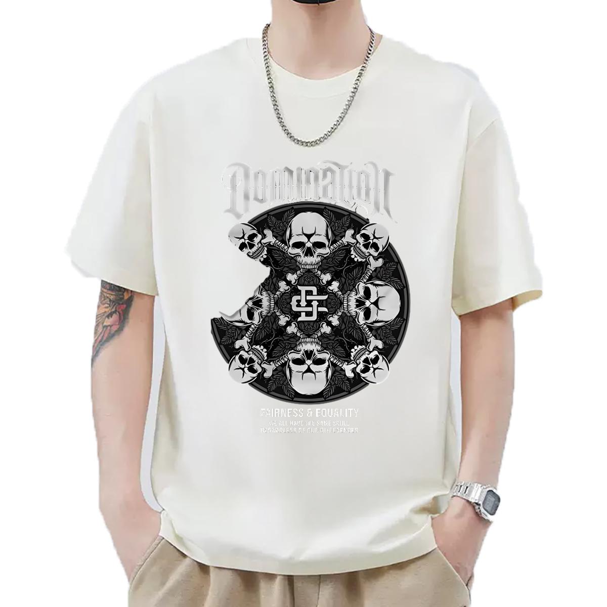 Fashion Design Men T Shirts Cartoon Print Men Tshirts Street Breathable Crew Neck Cotton Soft Tee Shirt