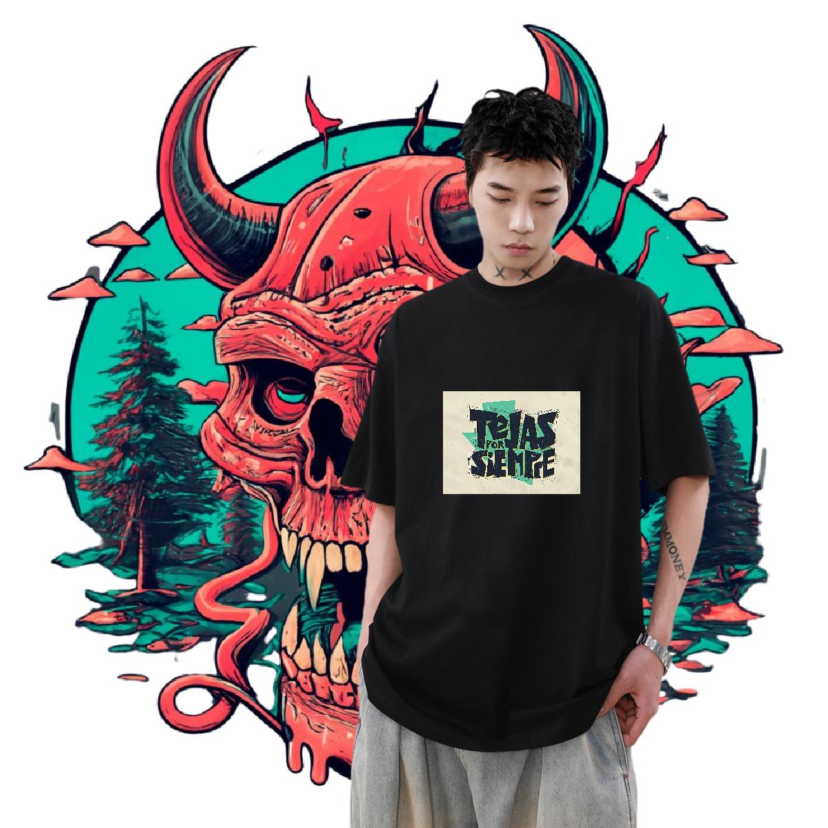 Comfortable T-Shirts Casual Beach Breathable Crew Neck Cotton Mens Tshirts Classic Anime Tops