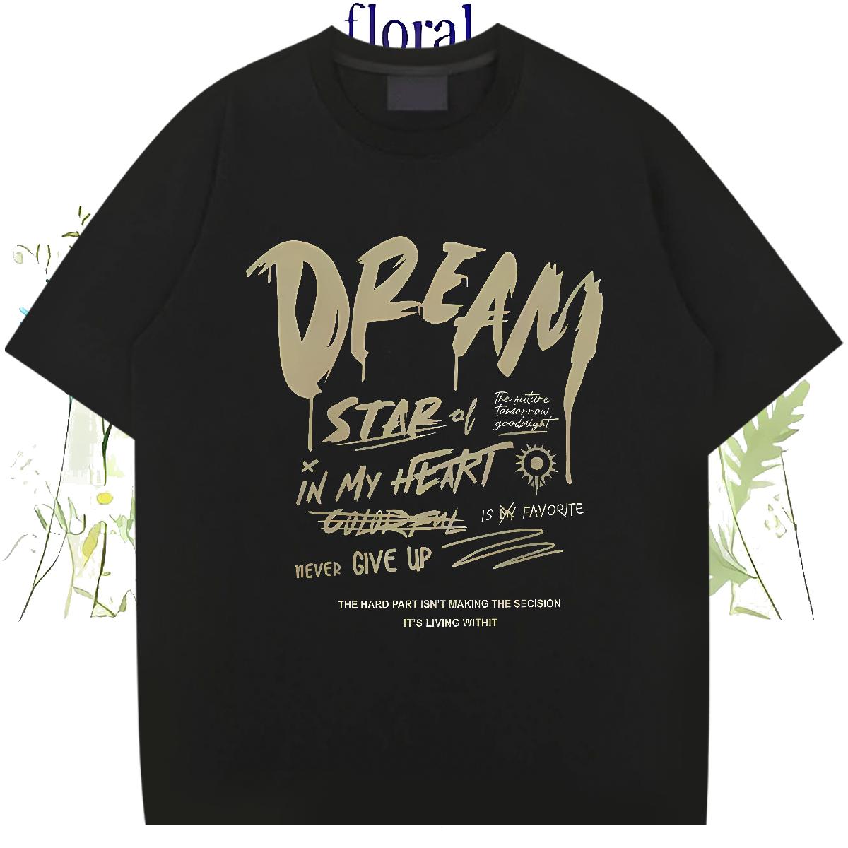 Loose Fit T-Shirts Hip Hop O-Neck Short Sleeve Cotton Tshirt for Man Woman 2024 DIY DIY Printed Top Tees