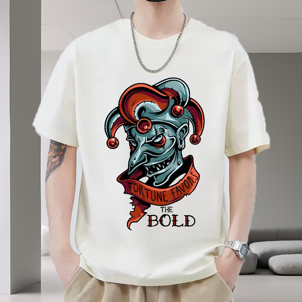 Casual New T-Shirts for Men Cartoon Printing S-3XL Daily Wear Couples T Shirts Breathable Short Sleeve Loose