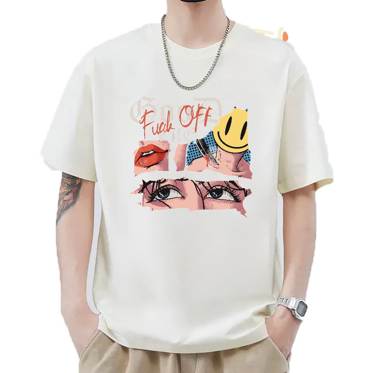 Fashion Designer Men T Shirts Floral Print Men Tops Tees Daily Outfit 180g Cotton Soft Wear