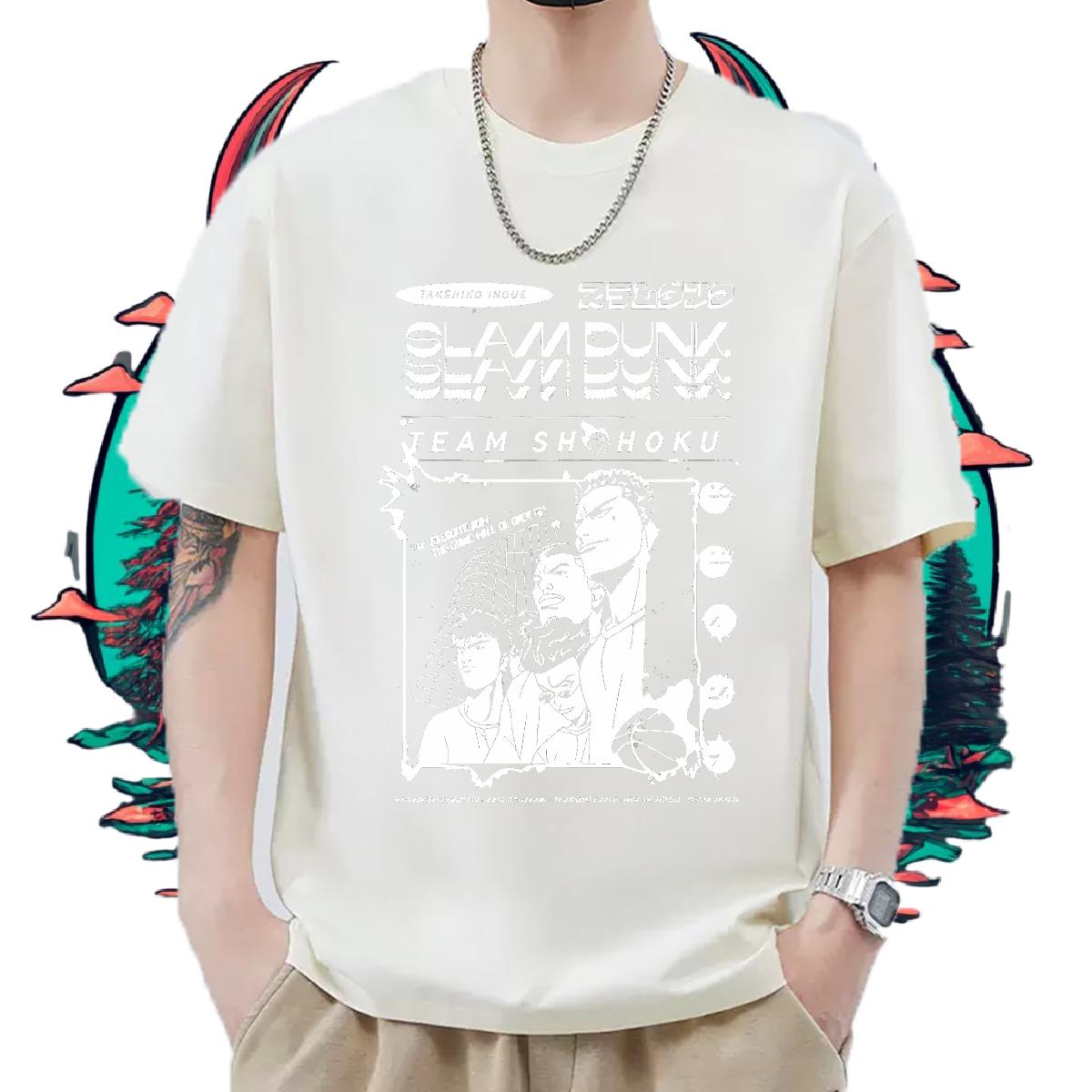 Designer T-Shirts for Men DIY Logo Anime Printing Street Men Tops Tees Breathable Crew Neck Cotton Wholesale