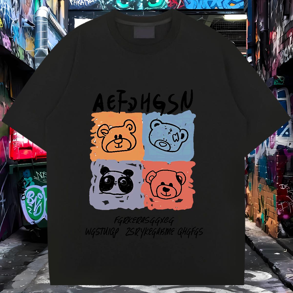 New Arrival Mens T Shirts DIY Printed Couples T Shirts Street wear Hip Hop Crew Neck Cotton Breathable Cool Tees Shirts