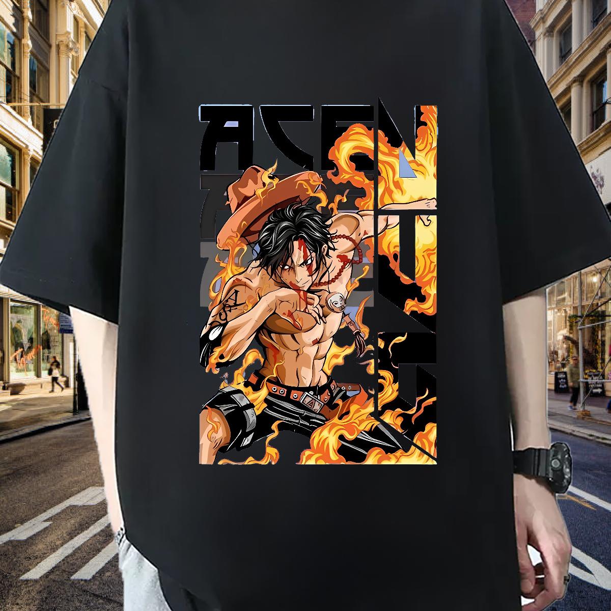 Fashion Casual T shirt Anime Men Tops Tees Casual Beach Cotton Breathable Short Sleeve High Quality Clothings