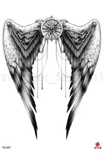 Waterproof Temporary Tatoo Sticker Angel Wings Fake Tattoo Tatouage Flash Tatto Tattoos Big Size Body Art For Men Women GirlB240713