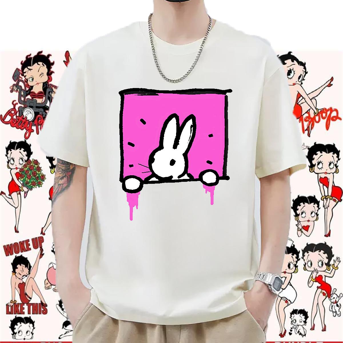 5A T shirt Street Casual Crew Neck Cotton Men Tops Tees 2024 Designer Cartoon Printing S-3XL Clothes