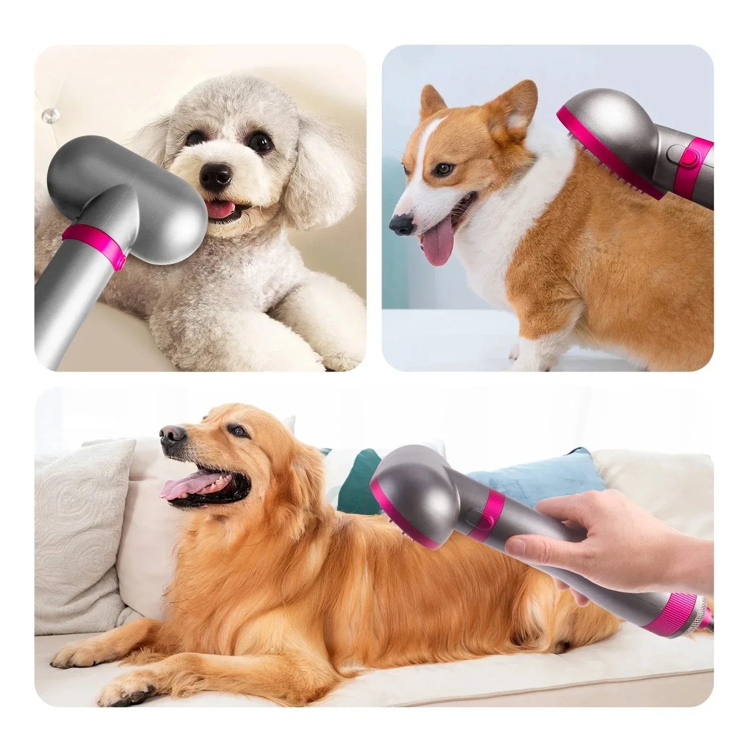 Pet Hair Dryer Soft Combing Integrated Small and Medium-sized Cat and Dog Hair Dryer Dog and Cat Blow Drying Silent Hair Drying