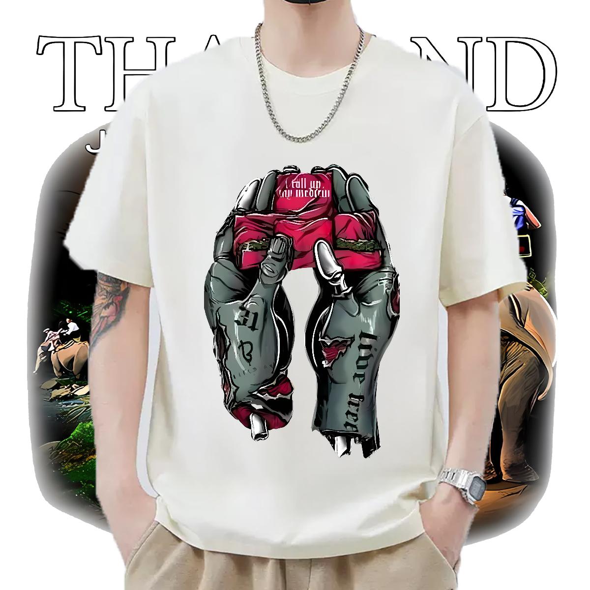 Fashion Man T Shirts Skull Men Tops Tees Street Casual Breathable Short Sleeve Soft Clothings