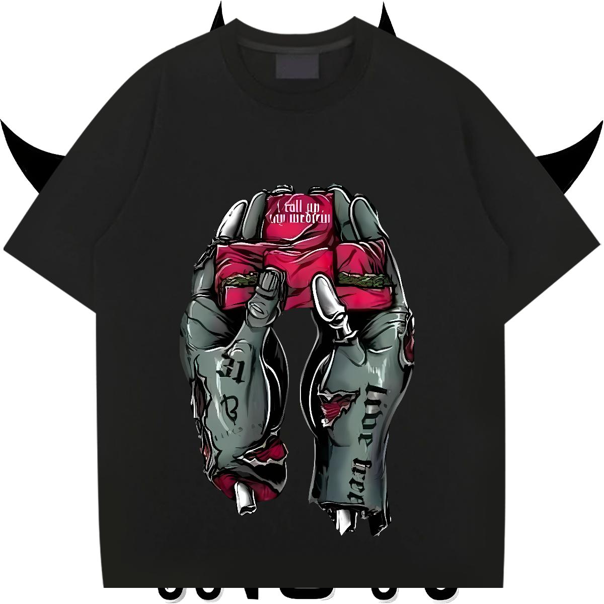 Designer T-Shirts Anime Printing Street 180g Cotton Men Tees Classic DIY Wear