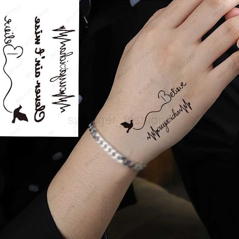 Tattoo Sticker English Alphabet Letter Roman Numerals Waterproof Temporary Body Art Fake Flash Tattoo for Man Woman KidsB240713