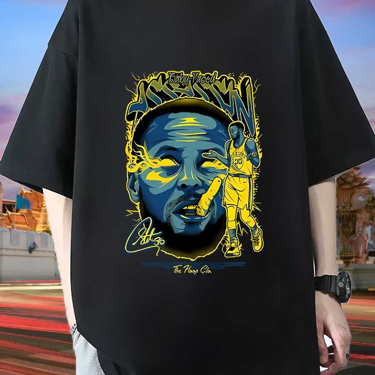 Wholesale T-Shirts Cartoon Printing S-3XL Street Wear Men Clothes T-Shirt Breathable Short Sleeve Popular