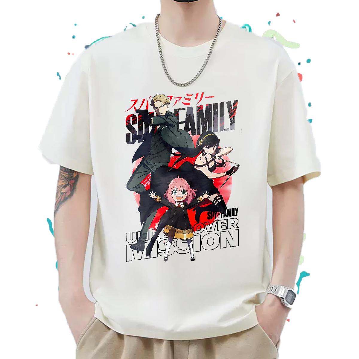 Fashion New T-Shirts for Men Anime Print Men Tops Tees Street Casual Crew Neck Cotton Unisex Clothes