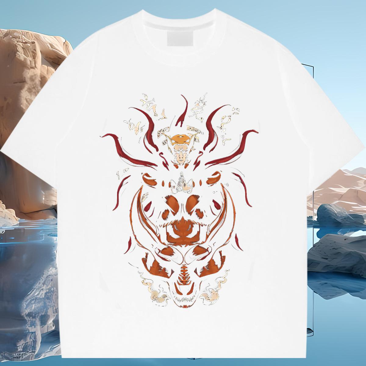 2024 DIY T-Shirts Cotton Breathable DIY Anime Printed Top Tees Casual Daily Wear Unisex Women Tees