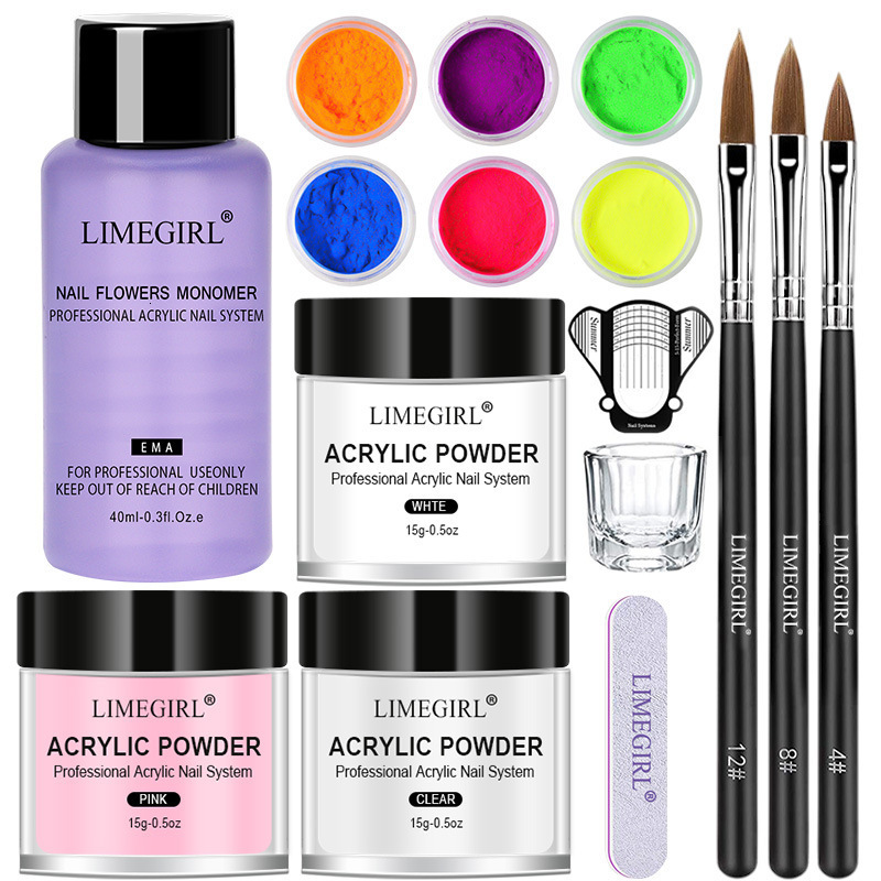 Nail Art Kits Acrylic Powder And Drill Machine Nails Decoration For Manicure Set Crystal Glitter 3D Tips Carving Tools 230922