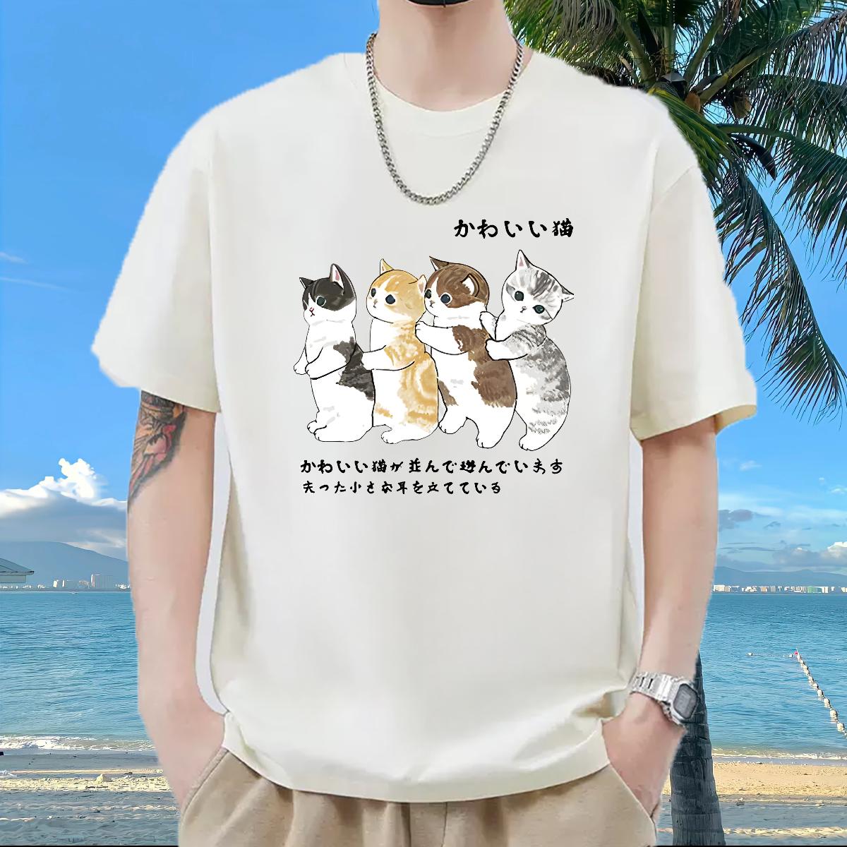 Fashion Designer T Shirts Men Black Oversized Daily Outfit Men Tops Tees Breathable Crew Neck Cotton Wholesale