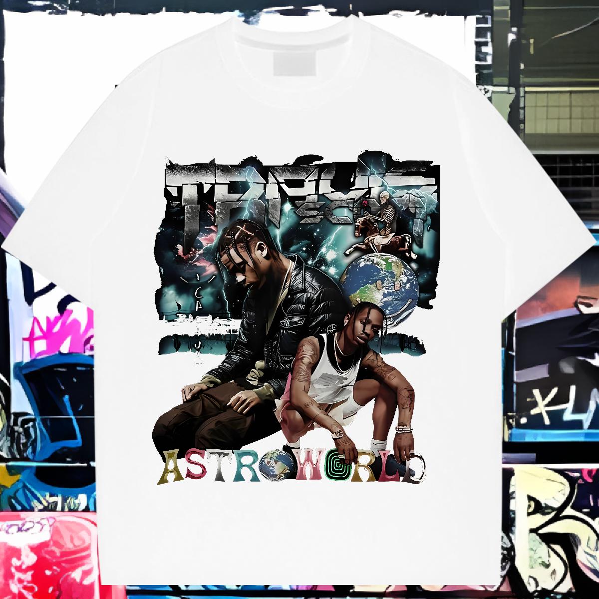 Comfortable Men Clothes T-Shirt Crew Neck Cotton High Street Hip Hop Man T Shirts DIY Printed New Designer Tee Shirt