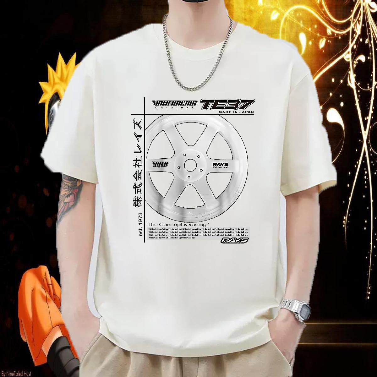 Fashion Design T Shirts Men Anime Daily Outfit Men Tshirts Crew Neck Cotton Breathable Cool