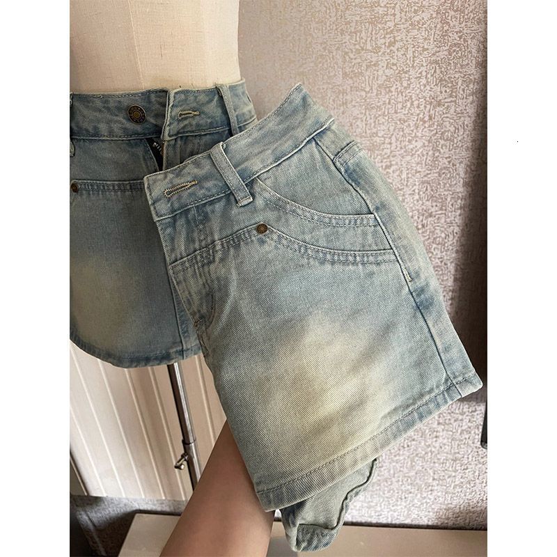 Designer Spicy Girl Denim Short Women's Summer New Style A-line Half High Waist Sexy Jeans Women's Wrap Hip Pants Skirt