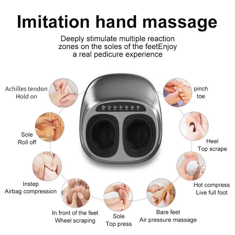 Electric foot massage machine finger pressure deep knee air compression used for care infrared heat and stress massage 240713