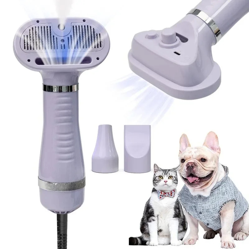 Fido Fave Pet Hair Dryer Steam Brush, Spray Cat Dryer Comb for Shedding, 3 in 1 Cat Steam Comb, Dog Blow Dryer with Water Tank,