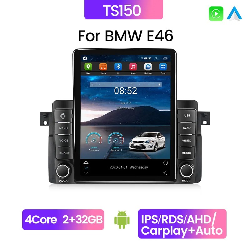 2 Din Car Video Multimedia Player Android Auto Radio for BMW E46 M3 318/320/325/330/335 Carplay 4G GPS Navigation DSP Autoradio