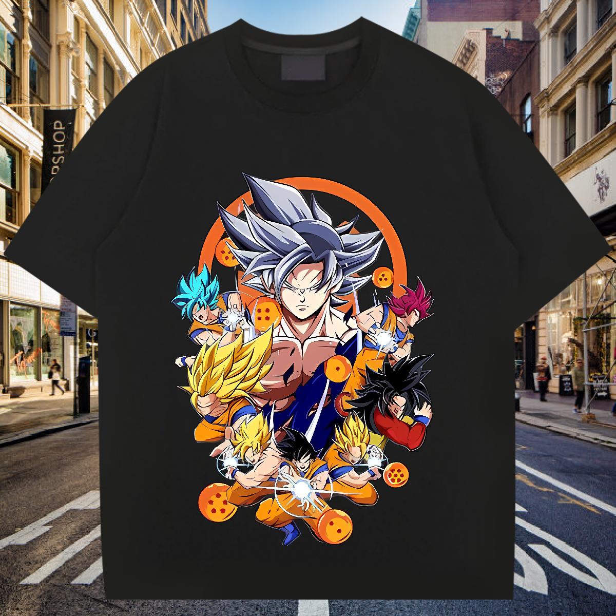 Fashion T Shirts Men Anime Print Men Tops Tees Sport 180g Cotton Classic Clothes