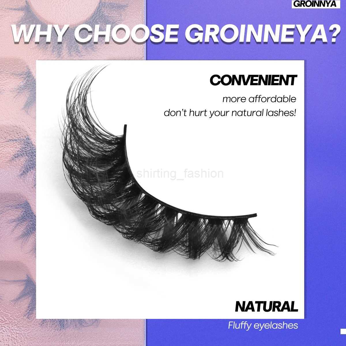 GROINNEYA 5 Pairs Fluffy Eyelashes 8D Volume False Lashes Russian Strip Lashes Extensions Thick Soft Curly Fake Lashes MakeupCL240713