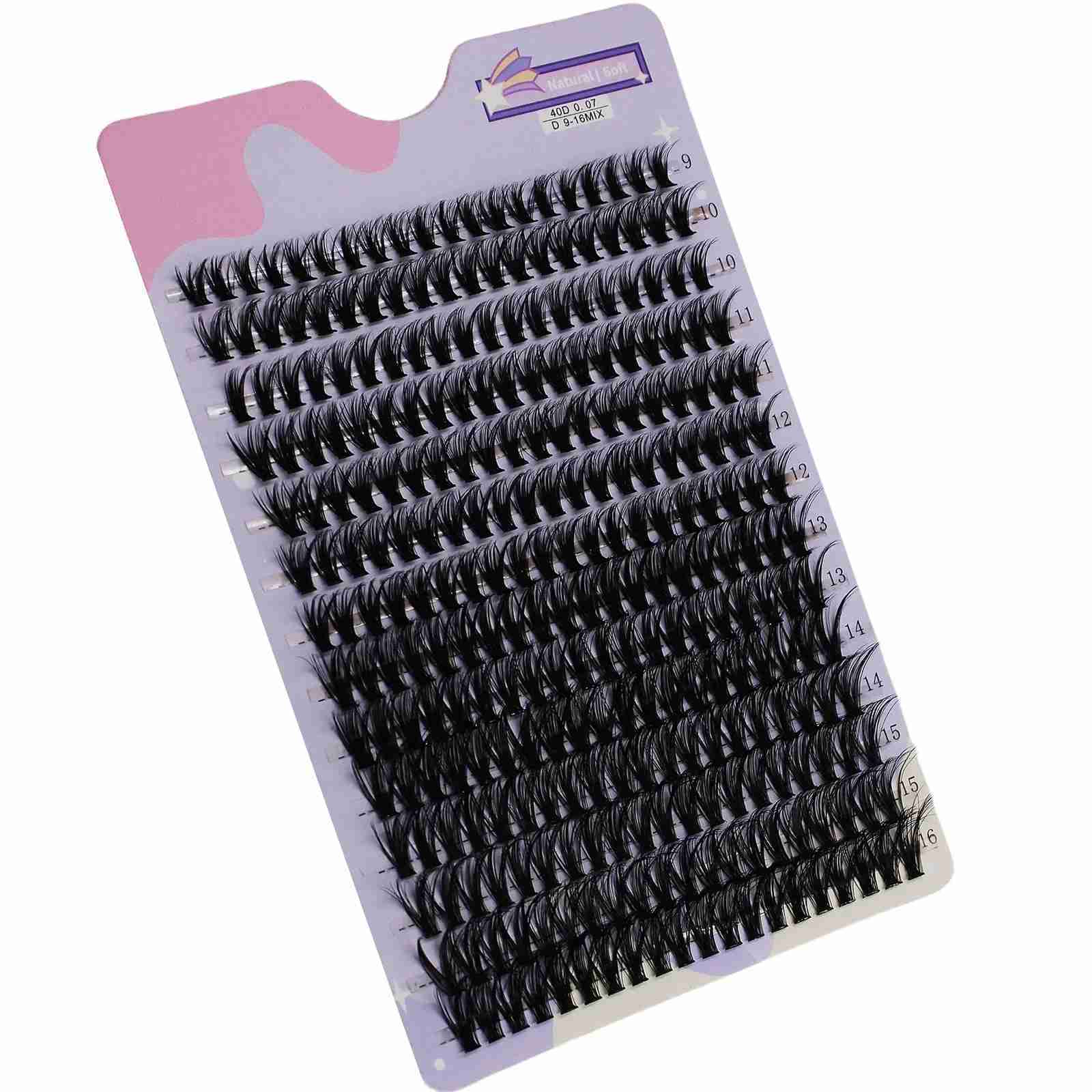 40D 14 Clusters 280 Rows Mix 9-16mm Cluster Lashes Extension Natural Thick Fake Eyelash 3D ctrip Individual LashesCL240713