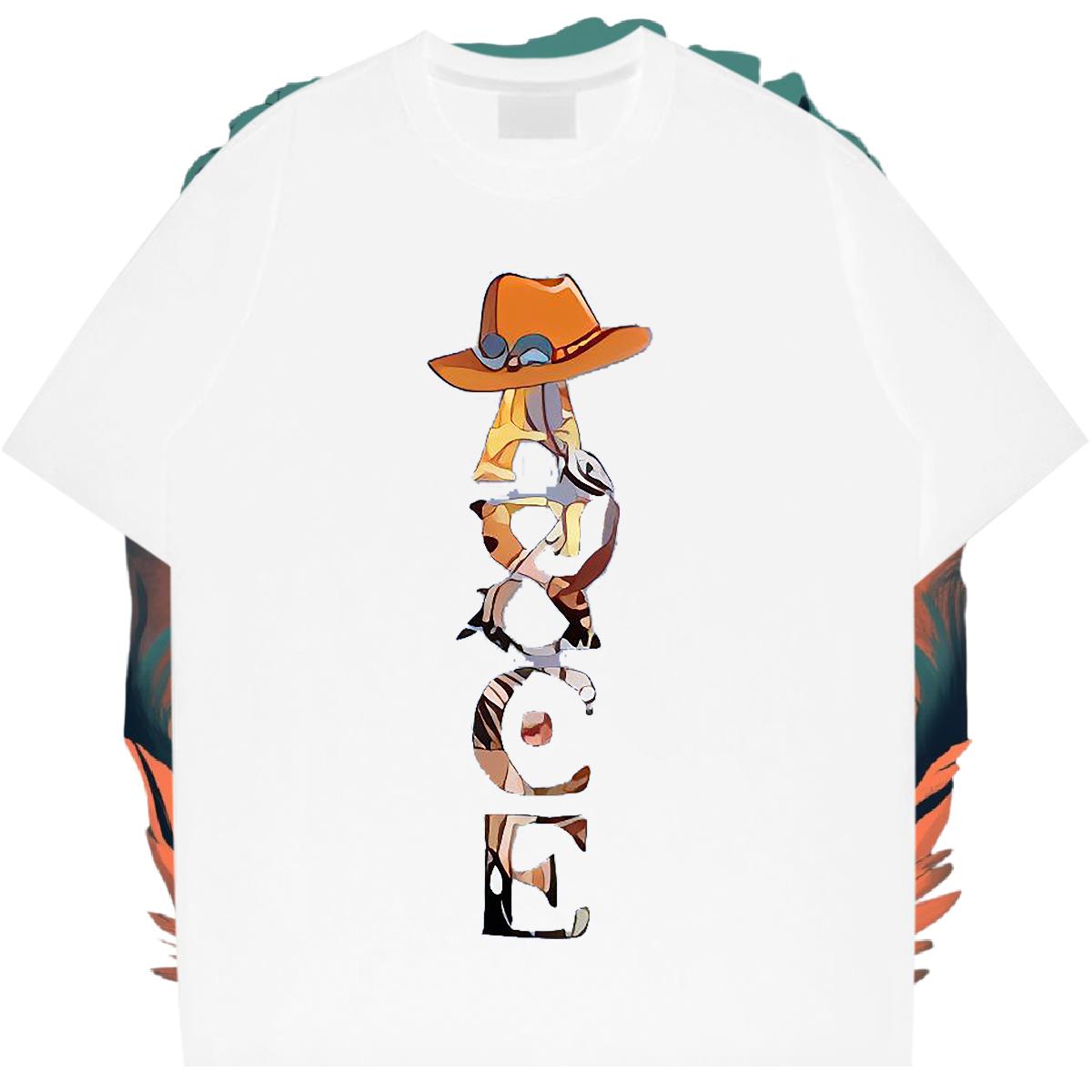 Fashion Man T Shirts Cartoon Print Casual Beach Couples T Shirts Cotton Breathable Loose Fit