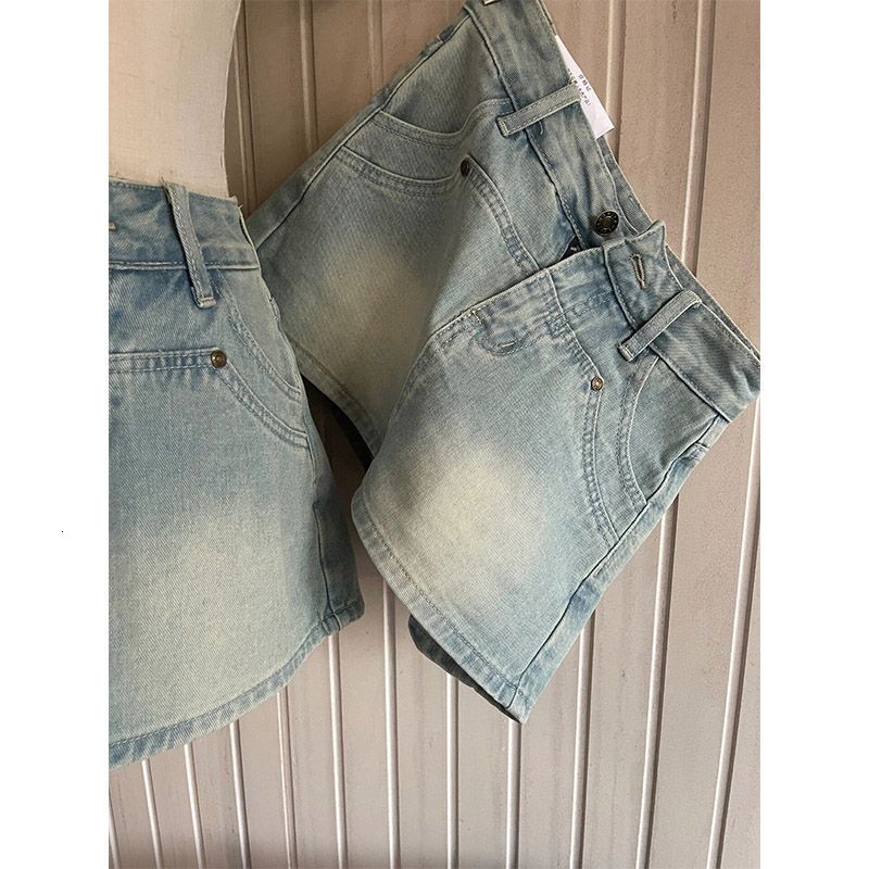Designer Spicy Girl Denim Short Women's Summer New Style A-line Half High Waist Sexy Jeans Women's Wrap Hip Pants Skirt