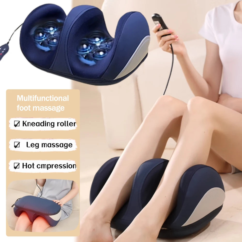 Super large electric foot massager with pressing finger pressing kneading roller heating for muscle massage and foot relief machine 240713