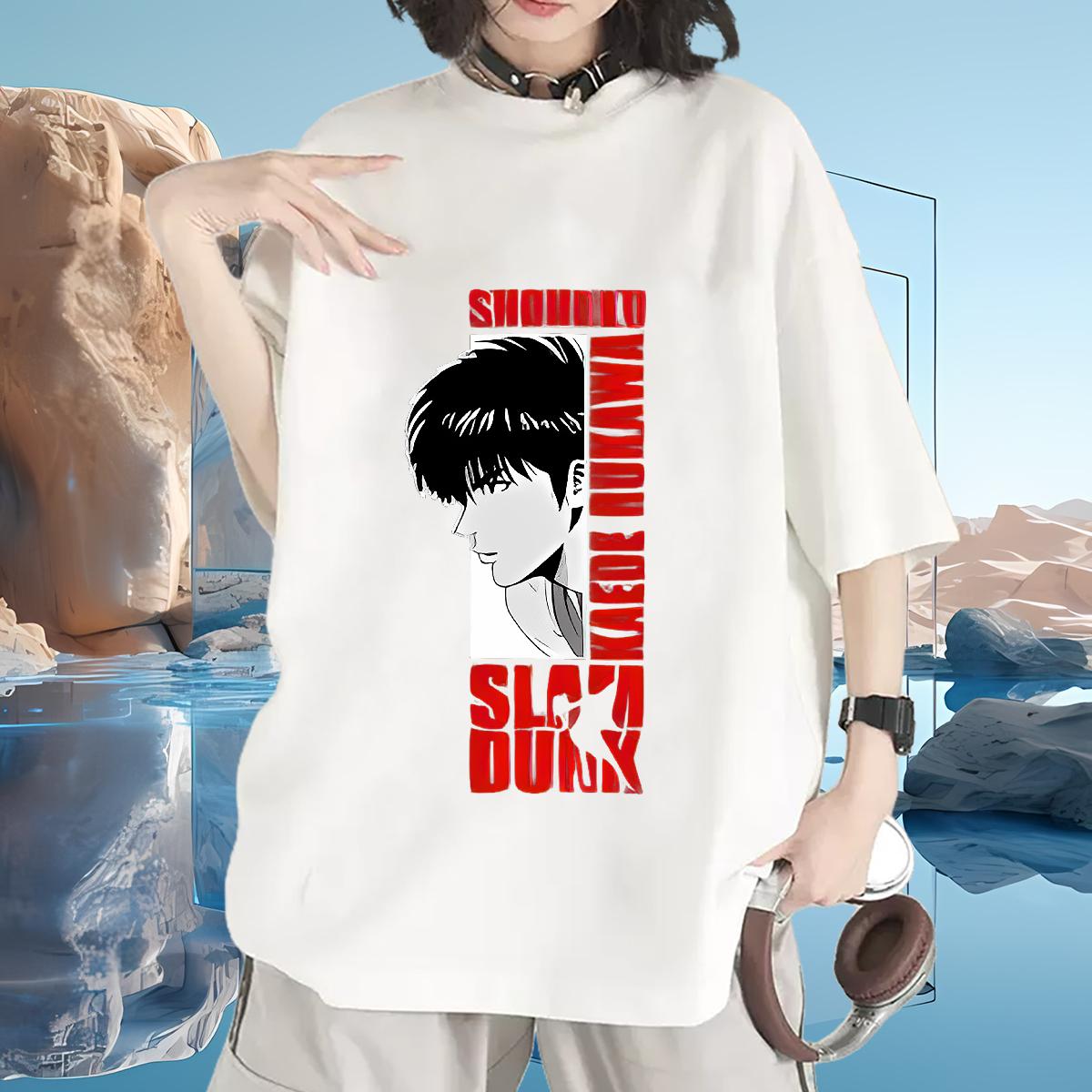 Fashion New Woman T Shirts O-Neck Short Sleeve Cotton DIY Anime Printed Top Shirts Casual Sport 5A Womens Tshirts