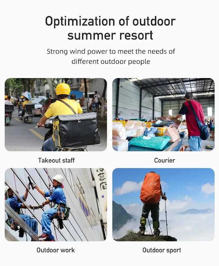 Electric Fan Waist-mounted Air Conditioning Anti Drop Anti Shock Mini Air Conditioner USB 2024 Portable Fan Hanging Neck FanCL240712