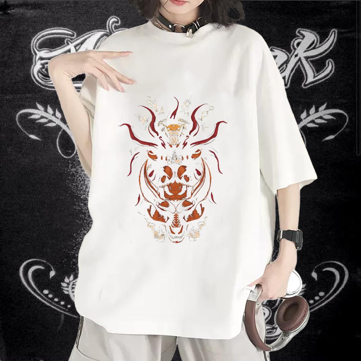 Female T-Shirts for Women Cotton Breathable Top Tees Sports Street Wear 2024 Casual Women Tees Cartoon Floral Printing