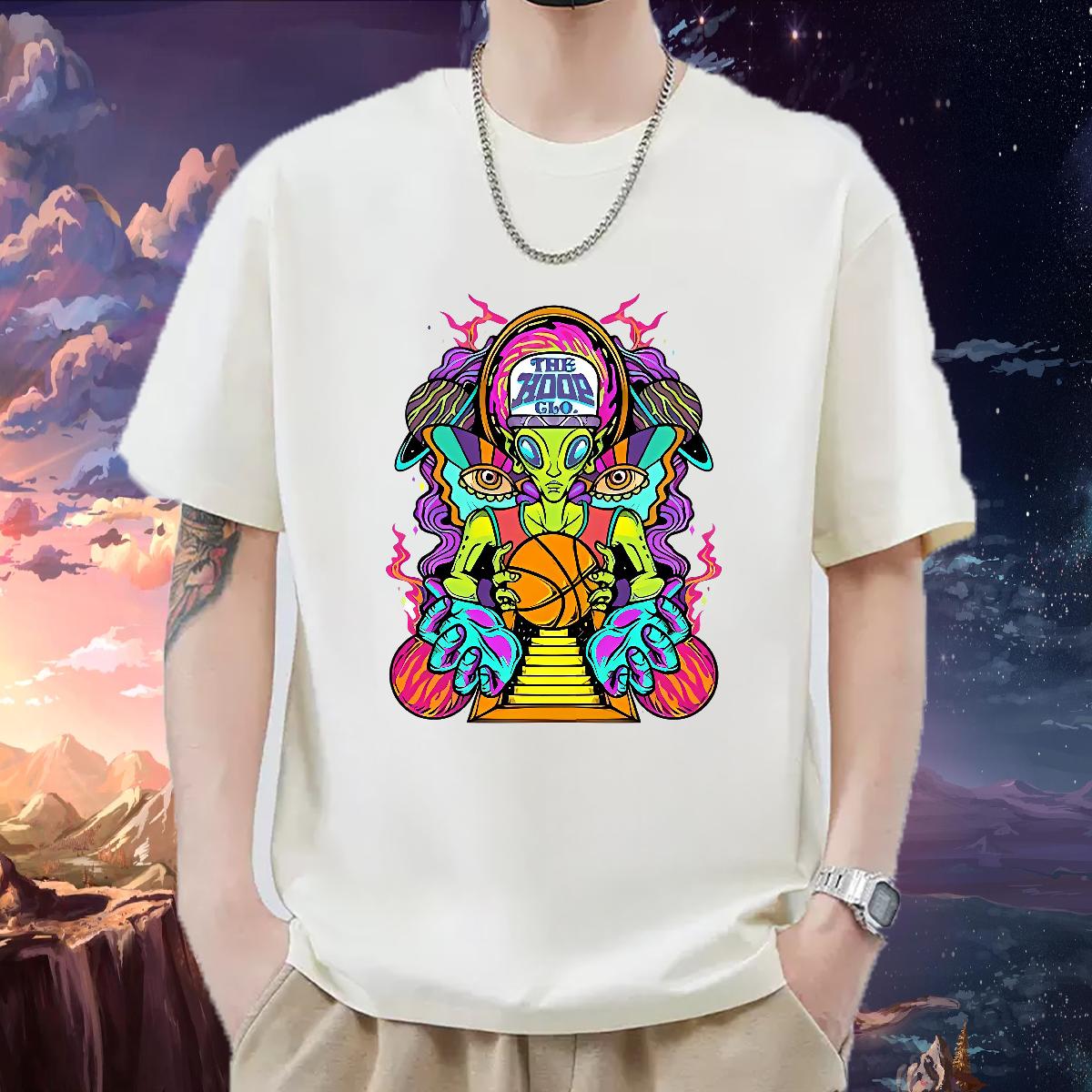 Loose Fit T-Shirts for Men Daily Outfit Cotton Breathable Soft Men Tops Tees Custom Graphic Tops Shirt