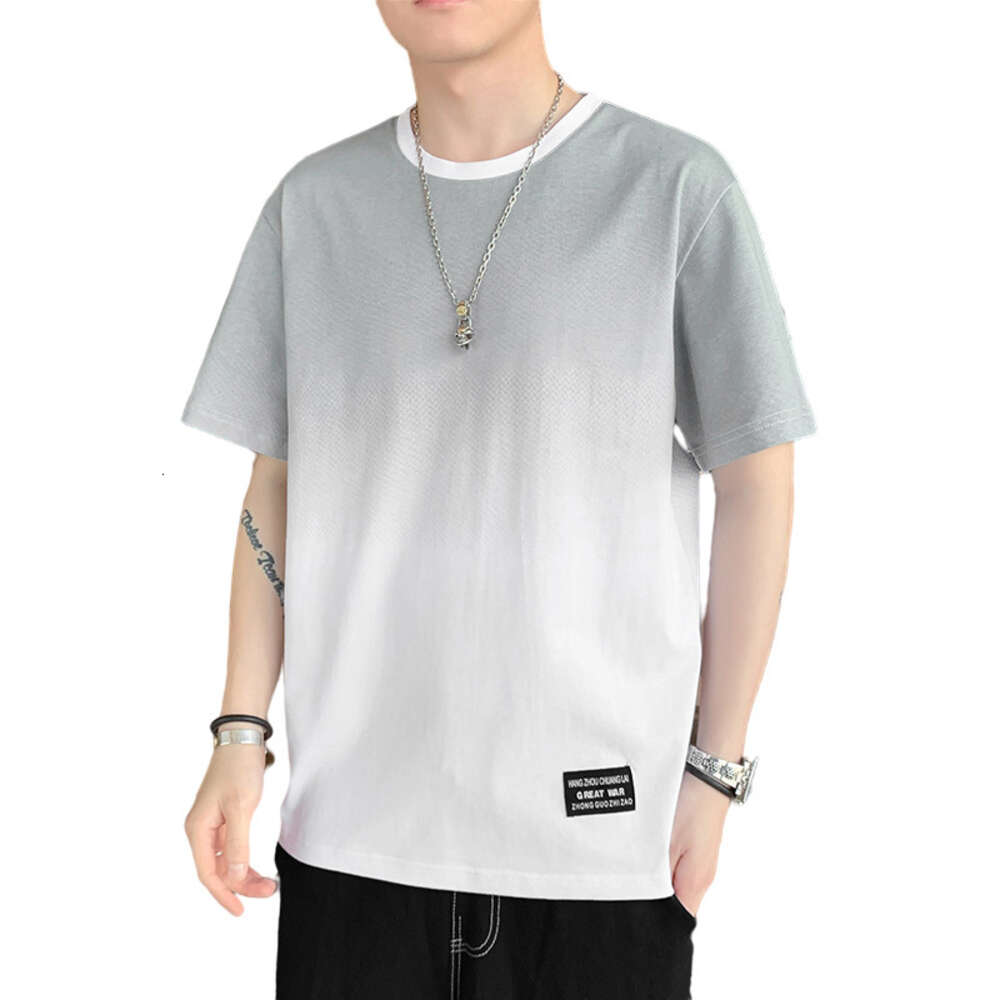 100% pure cotton short for men's summer trend, loose fit, handsome, student casual half sleeved T-shirt