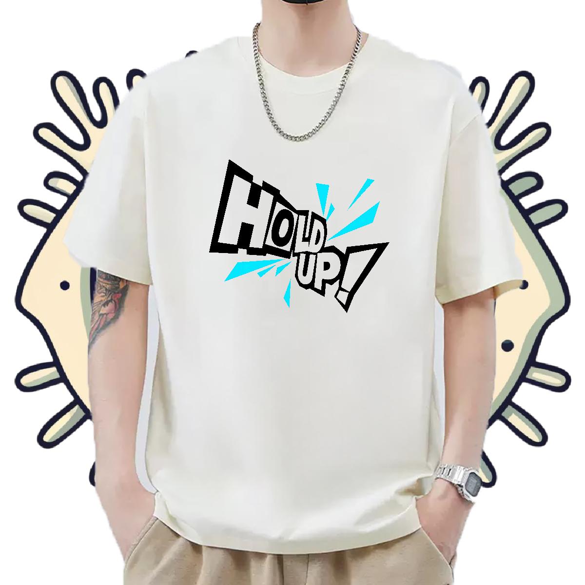 New T-Shirts for Men Anime Casual Mens Tshirts Cotton O Neck Short Sleeves Popular