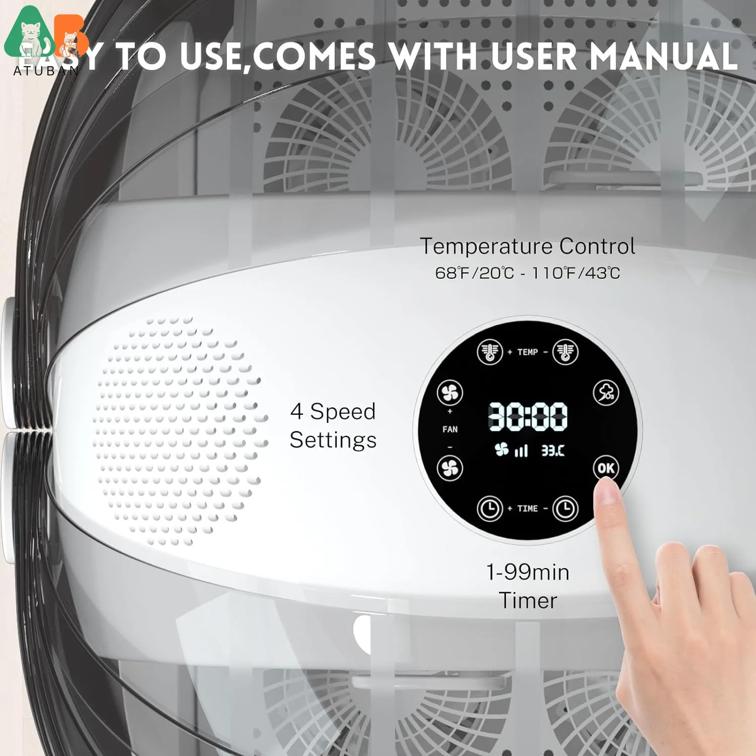 Foldable Automatic Pet Dryer Box for Cats and Small Dogs,Ultra Quiet Cat Hair Dryer 360 Temperature Control Smart Pet Drying Box