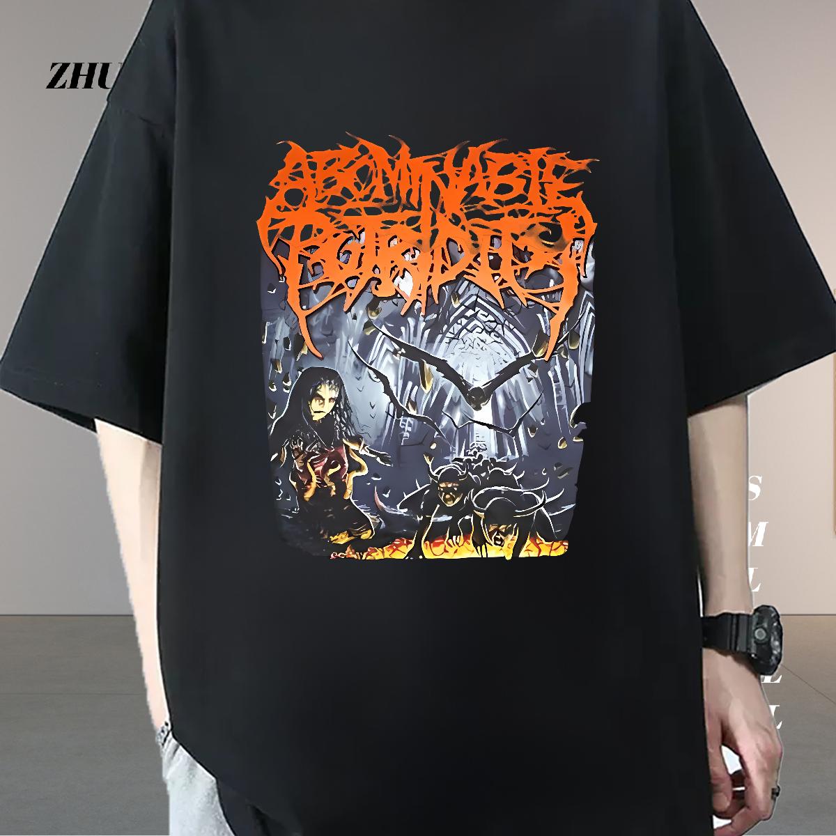 Fashion Design T-Shirts Custom Anime Men Tshirts Street wear Hip Hop Short Sleeve Cotton O-Neck Loose Tops Shirt