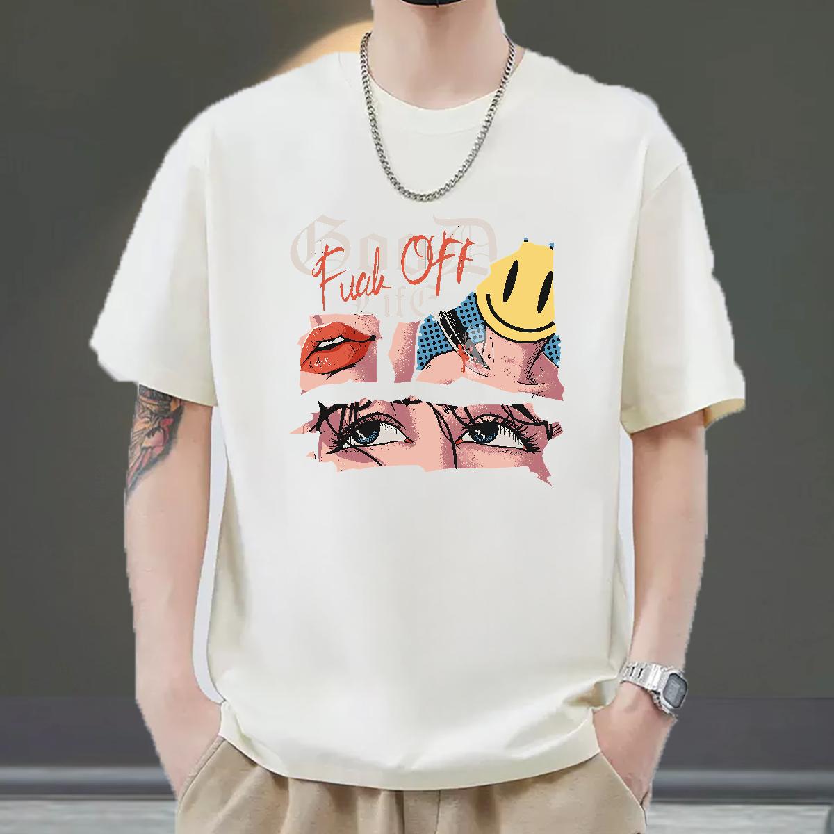 Designer Men Tops Tees Short Sleeve Cotton O-Neck Street Casual T shirt Black Oversized Fashion Clothings