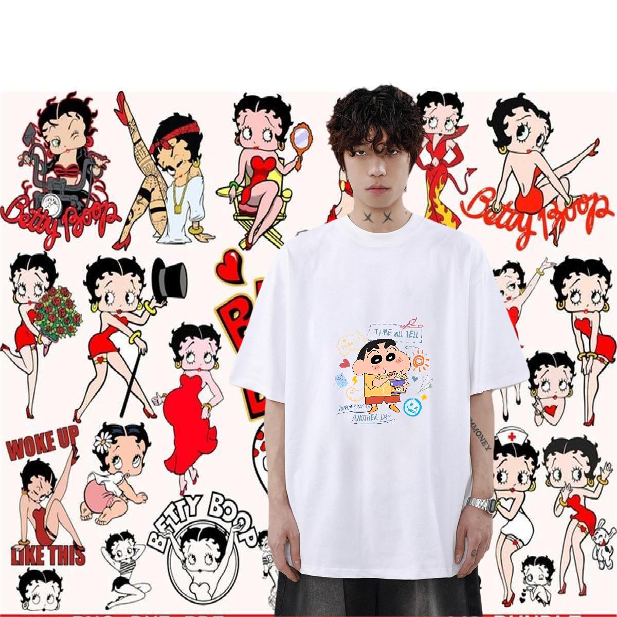 Wholesale T-Shirts for Men Floral Print High Street Hip Hop Couples T Shirts Round Neck Short Sleeve Classic