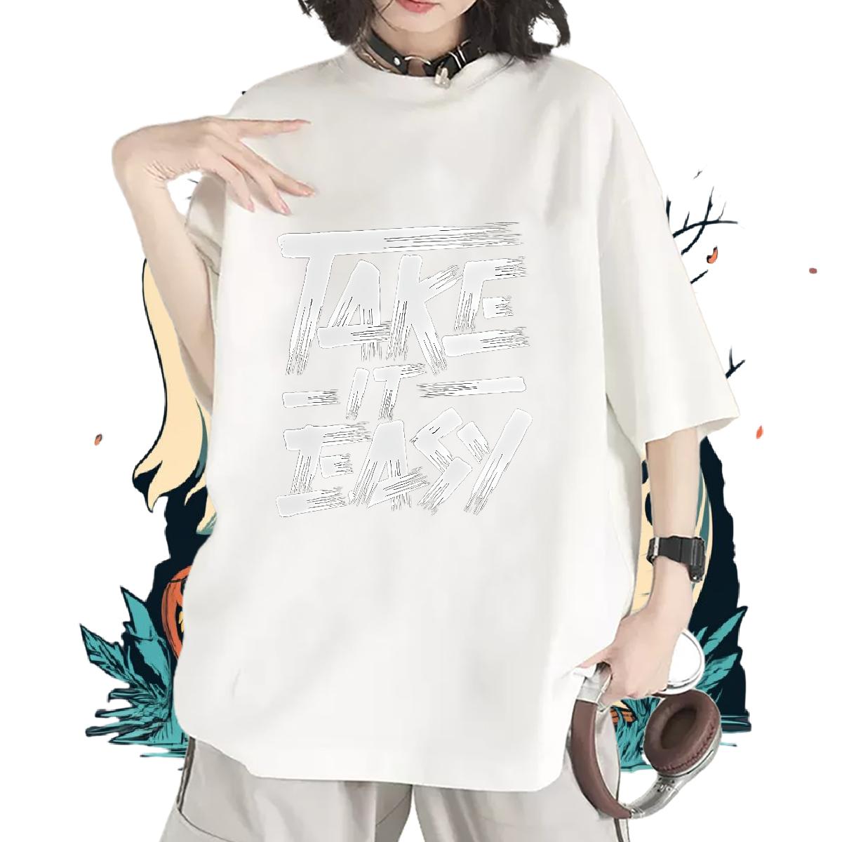 Cotton Breathable Short Sleeve Woman T Shirts DIY Street Wear Women Tees Graphic Nice Clothes Shirt