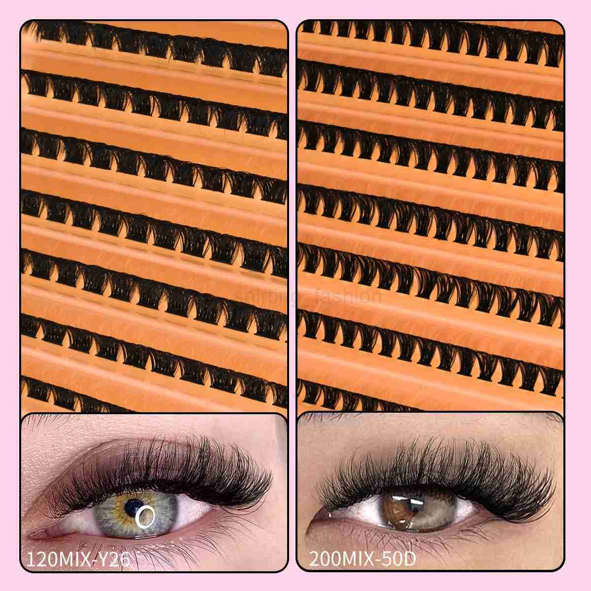 20D/30D/40D/50D Mixed Tray Individual Lashes 3D Russia Volume Eye Lashes Soft Natural Lashes Mink Lash Cluster False EyelashesCL240713