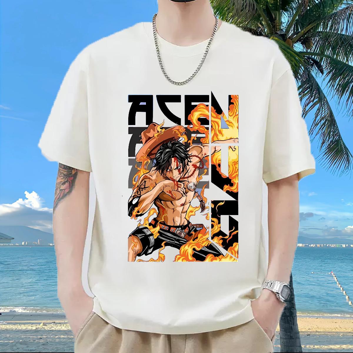 Classic T-Shirts for Men Floral Print Daily Outfit Tshirts Cotton Breathable Brand