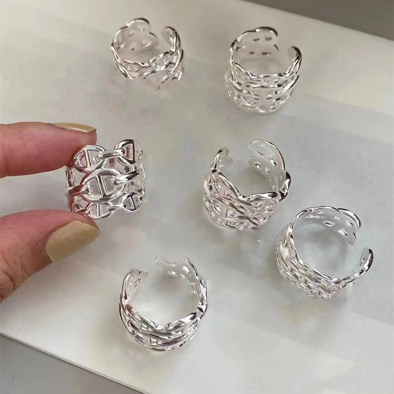 Classic Three-Layer Pig Nose Ring Luxury Opening Oval Shaped Couple Ring Designer Jewelry 18K Gold Plated 925 Silver Plated Ring Jewelry For Birthday Gift