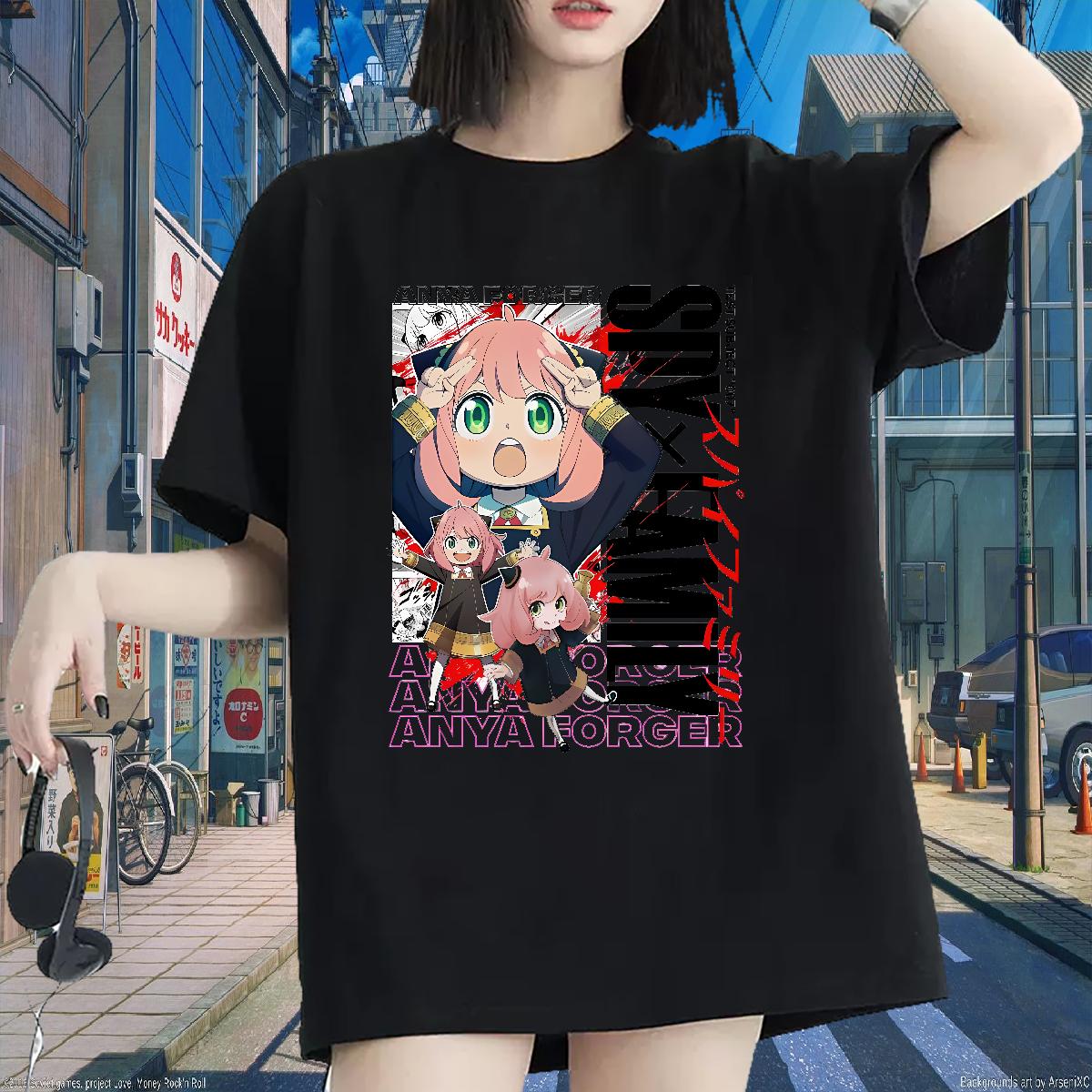 Cotton O Neck Short Sleeves T-Shirts for Women Fashion New Sports Casual Womens Tshirts Anime Lady Clothes Shirt