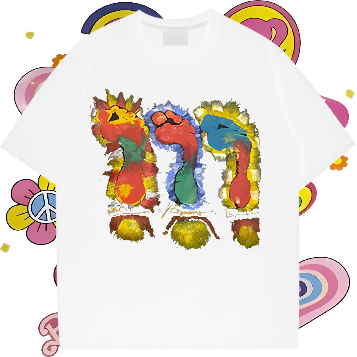 Custom T-Shirts for Men DIY Logo Street wear Hip Hop Tshirts Round Neck Short Sleeve Loose Fit