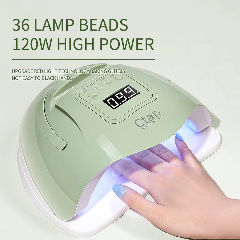 120W UVLED Nail Lamp Nail Dryer Nail Potherapy Machine Dual Light Source UV Nail Lamp For Women And Girls Nail Art DIY Use 240713