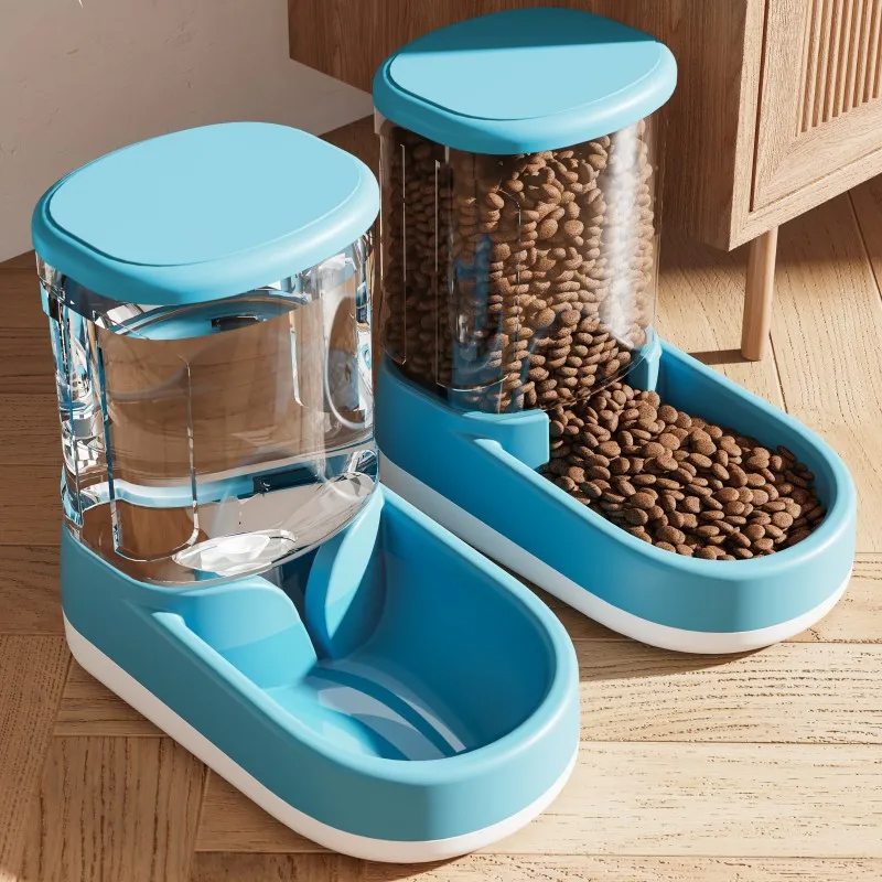 Pet Dog Feeder Cat Automatic Drinking Fountain Cat And Dog Drinking Water Feeding Bowl Transparent Dog Food Storage Dispenser